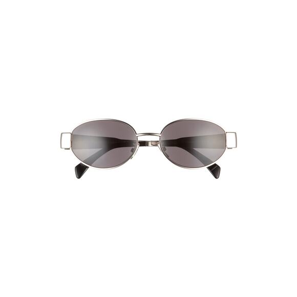 Celine 'Triomphe' Silver Metal 54mm Oval Sunglasses Size OS - Picture 1 of 6